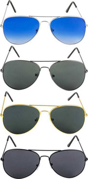 Premium Metal Frame Unisex Sunglasses (Set Of 4)
