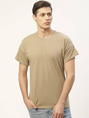 Trendy Cotton Solid Round Neck Tee for Men